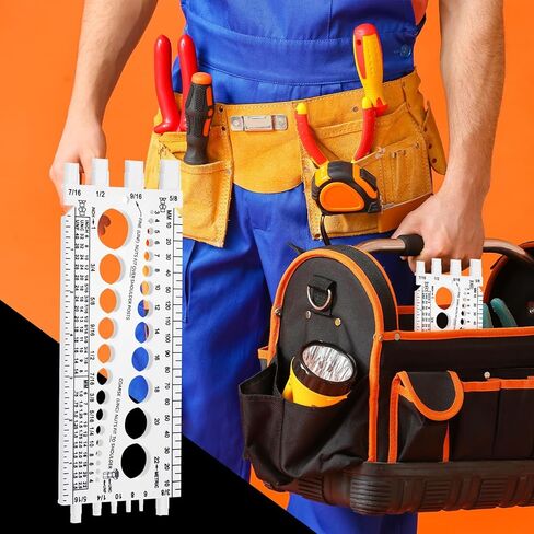 Hoteam 2 Pieces Nut Bolt Thread Gauge Checker Plastic Bolt Size and Thread Gauge Bolt Nut Thread Measure Gauge Bolt and Nut Identifier Gauge Bolt Gauge with Inch and Centimeter Ruler(Red) in Saudi Arabia