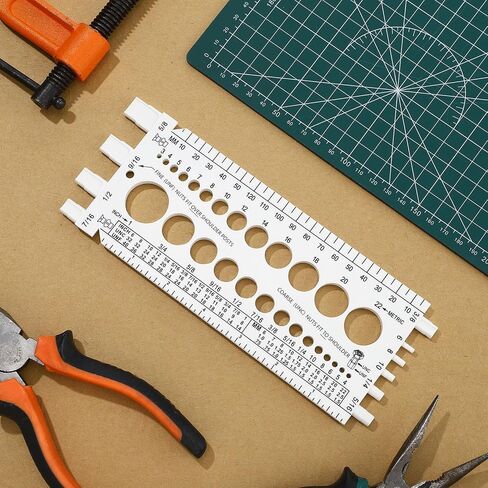 Hoteam 2 Pieces Nut Bolt Thread Gauge Checker Plastic Bolt Size and Thread Gauge Bolt Nut Thread Measure Gauge Bolt and Nut Identifier Gauge Bolt Gauge with Inch and Centimeter Ruler(Red) in Saudi Arabia