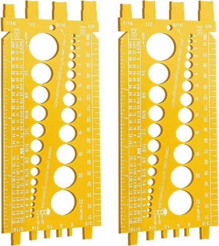 Hoteam 2 Pieces Nut Bolt Thread Gauge Checker Plastic Bolt Size and Thread Gauge Bolt Nut Thread Measure Gauge Bolt and Nut Identifier Gauge Bolt Gauge with Inch and Centimeter Ruler(Red) in Saudi Arabia