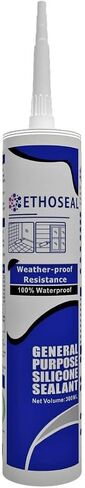 Clear EthoSeal Waterproof Caulk & Sealant 100% RTV Silicone Sealant, 10oz Cartridge, Zero Odor & Won't Yellow Silicone Clear in Saudi Arabia