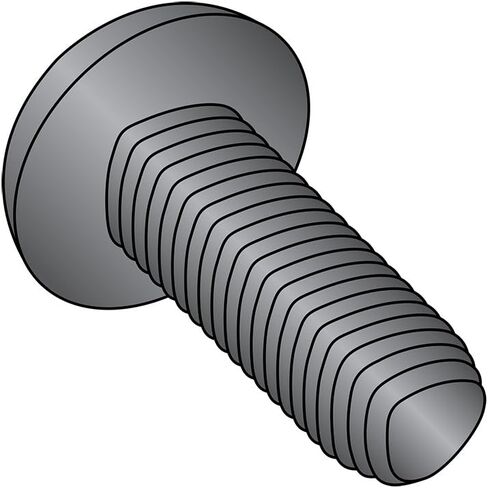 أجزاء صغيرة 0606RPPB برغي لف خيط فولاذي للمعادن، لمسة نهائية من أكسيد الأسود، رأس المقلاة، محرك فيليبس، حجم الخيط #6-32، طول 3/8 بوصة (عبوة من 100) in Kuwait