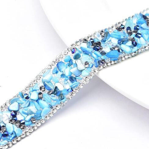 شريط تثبيت ساخن من حجر الراين الكريستالي الملون بحجر جوهرة صناعي مطرز بالحديد على سلسلة تزيين إكسسوارات الخياطة من أجل ديكور أحذية الزفاف DIY (وردي، عرض 2 سم) in Kuwait