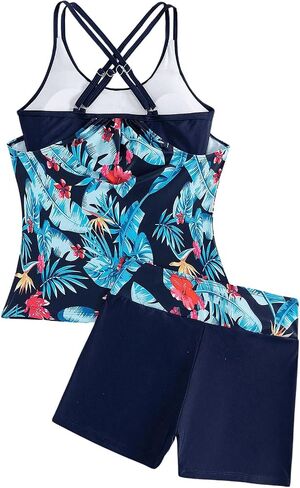 SOLY HUX Women's Beachwear Tankini Bathing Suits Swim Tank Top with Boy Shorts Two Piece Swimsuit in Saudi Arabia