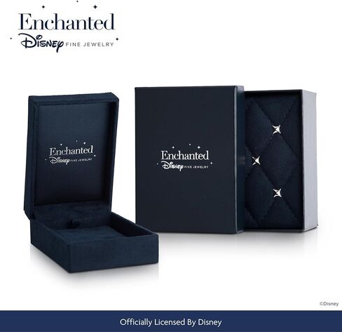 Jewelili Enchanted Disney Fine Jewelry Sterling Silver with 1/8 CTTW Diamonds and Mother-of-Pearl Face Cinderella Clock Pendant in Saudi Arabia