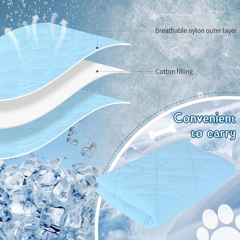 SHIAOMIN الكلب الذاتي التبريد حصيرة السرير بطانية الصيف الحرير الجليد القط وسادة الحيوانات الأليفة مقعد السيارة العالمي وغطاء أريكة النوم وPicinc حصيرة في الهواء الطلق، للحيوانات الأليفة الصغيرة والمتوسطة وأصحاب (متوسطة 28 "× 40") in Kuwait