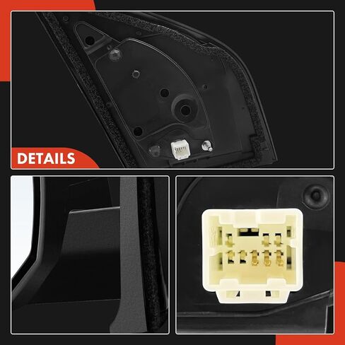 مرآة باب كهربائية جانبية للسائق من A-Premium - متوافقة مع Nissan Sentra 2007 2008 2009 2010 2011 2012 - مرآة رؤية خلفية خارجية سوداء غير قابلة للطي - استبدال # NI1320167، 96302ET01E in Kuwait