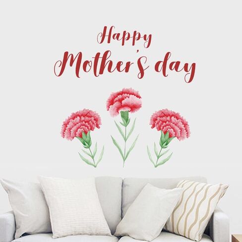 Mother's Day Decorations Window Clings Decals Flower Window Stickers for Party Decoration Supplies Kids School Home Office Glass Window Living Room Wall Art Decor in Saudi Arabia