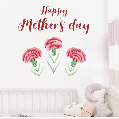 Mother's Day Decorations Window Clings Decals Flower Window Stickers for Party Decoration Supplies Kids School Home Office Glass Window Living Room Wall Art Decor in Saudi Arabia