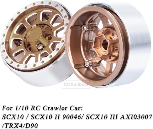 RC 1.9in Beadlock Wheel Rims for 1/10 Crawler TRX-4 Axia1 SCX10 SCX10 II 90046 SCX10 III D90,Aluminum Heavy Duty Wheel Rims,4pcs,Black in Kuwait