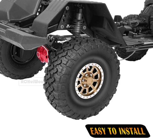 RC 1.9in Beadlock Wheel Rims for 1/10 Crawler TRX-4 Axia1 SCX10 SCX10 II 90046 SCX10 III D90,Aluminum Heavy Duty Wheel Rims,4pcs,Black in Kuwait