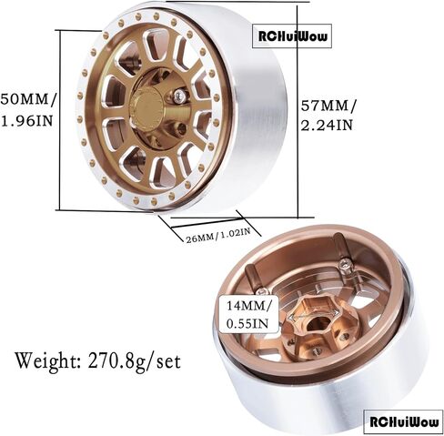 RC 1.9in Beadlock Wheel Rims for 1/10 Crawler TRX-4 Axia1 SCX10 SCX10 II 90046 SCX10 III D90,Aluminum Heavy Duty Wheel Rims,4pcs,Black in Kuwait