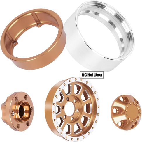 RC 1.9in Beadlock Wheel Rims for 1/10 Crawler TRX-4 Axia1 SCX10 SCX10 II 90046 SCX10 III D90,Aluminum Heavy Duty Wheel Rims,4pcs,Black in Kuwait