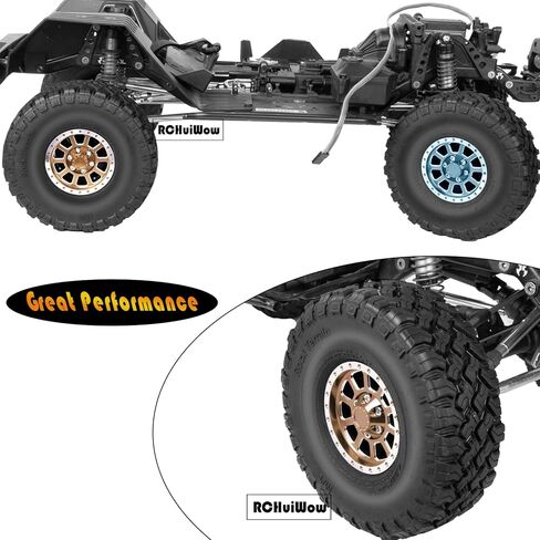 RC 1.9in Beadlock Wheel Rims for 1/10 Crawler TRX-4 Axia1 SCX10 SCX10 II 90046 SCX10 III D90,Aluminum Heavy Duty Wheel Rims,4pcs,Black in Kuwait