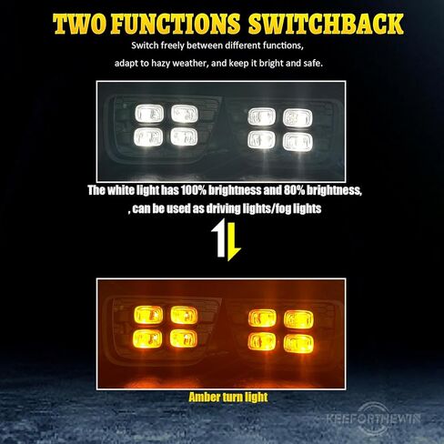 مصباح الجري النهاري KeeForthewin مناسب لسيارة Toyota 4Runner 2006-2010 ملحقات مصابيح الضباب الأمامية مع LED أبيض DRL - إشارة انعطاف متسلسلة كهرمانية in Kuwait