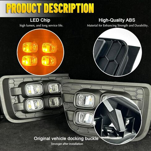 مصباح الجري النهاري KeeForthewin مناسب لسيارة Toyota 4Runner 2006-2010 ملحقات مصابيح الضباب الأمامية مع LED أبيض DRL - إشارة انعطاف متسلسلة كهرمانية in Kuwait