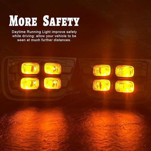 مصباح الجري النهاري KeeForthewin مناسب لسيارة Toyota 4Runner 2006-2010 ملحقات مصابيح الضباب الأمامية مع LED أبيض DRL - إشارة انعطاف متسلسلة كهرمانية in Kuwait