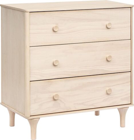 Babyletto Lolly 3-Drawer Changer Dresser with Removable Changing Tray in Black and Washed Natural, Greenguard Gold Certified in Saudi Arabia