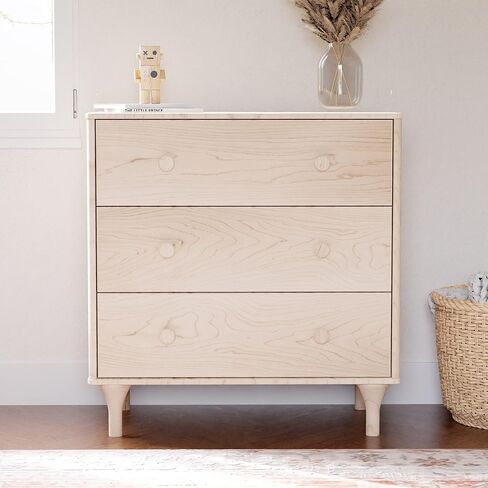 Babyletto Lolly 3-Drawer Changer Dresser with Removable Changing Tray in Black and Washed Natural, Greenguard Gold Certified in Saudi Arabia