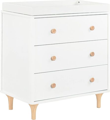 Babyletto Lolly 3-Drawer Changer Dresser with Removable Changing Tray in Black and Washed Natural, Greenguard Gold Certified in Saudi Arabia