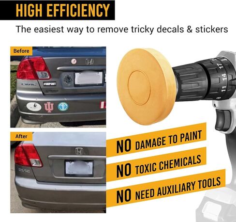 EWK 2 Pcs Rounded Rubber Eraser Wheel Decal Remover Set for Cars, RVs, Trucks, Boats, Windows, Metal, Glass in Saudi Arabia