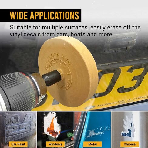 EWK 2 Pcs Rounded Rubber Eraser Wheel Decal Remover Set for Cars, RVs, Trucks, Boats, Windows, Metal, Glass in Saudi Arabia
