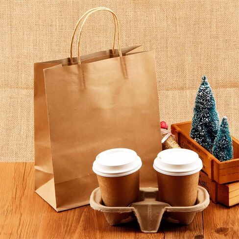 NDSWKR 100 عبوة حامل مشروبات من ألياف اللب، صينية حاملة كوبين، صينية حامل أكواب للاستعمال مرة واحدة للمشروبات الساخنة أو الباردة، المقاهي، المطاعم، خدمة توصيل الطعام in Kuwait