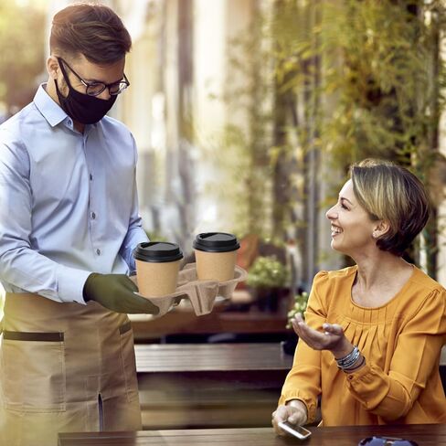 NDSWKR 100 عبوة حامل مشروبات من ألياف اللب، صينية حاملة كوبين، صينية حامل أكواب للاستعمال مرة واحدة للمشروبات الساخنة أو الباردة، المقاهي، المطاعم، خدمة توصيل الطعام in Kuwait