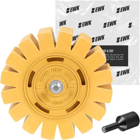 EWK 2 Pcs Rounded Rubber Eraser Wheel Decal Remover Set for Cars, RVs, Trucks, Boats, Windows, Metal, Glass in Saudi Arabia