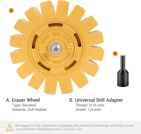 EWK 2 Pcs Rounded Rubber Eraser Wheel Decal Remover Set for Cars, RVs, Trucks, Boats, Windows, Metal, Glass in Saudi Arabia
