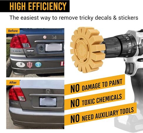 EWK 2 Pcs Rounded Rubber Eraser Wheel Decal Remover Set for Cars, RVs, Trucks, Boats, Windows, Metal, Glass in Saudi Arabia