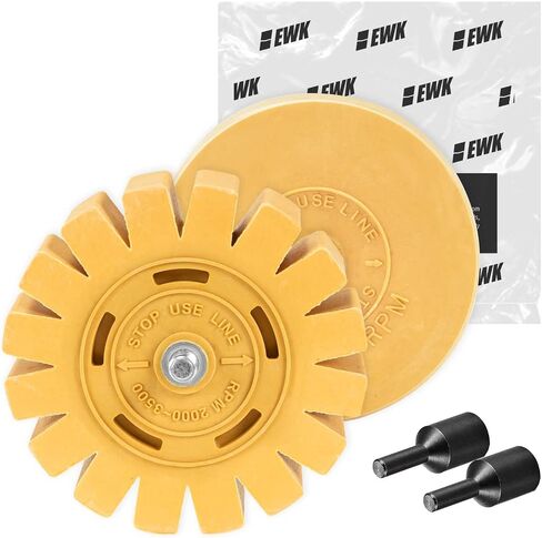 EWK 2 Pcs Rounded Rubber Eraser Wheel Decal Remover Set for Cars, RVs, Trucks, Boats, Windows, Metal, Glass in Saudi Arabia