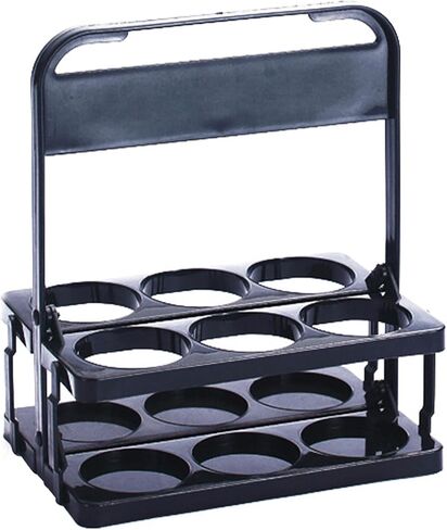 حامل زجاجات بيرة قابل للطي، 6 زجاجات من البلاستيك مع مقبض، حامل مشروبات للتسليم، حاوية مشروبات لنزهة الشواء في الهواء الطلق، نقل آمن وسهل (أسود) in Kuwait