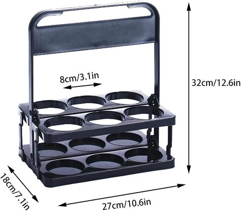 حامل زجاجات بيرة قابل للطي، 6 زجاجات من البلاستيك مع مقبض، حامل مشروبات للتسليم، حاوية مشروبات لنزهة الشواء في الهواء الطلق، نقل آمن وسهل (أسود) in Kuwait