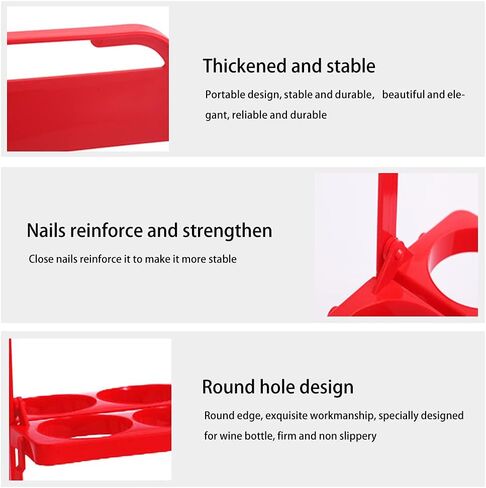 حامل زجاجات بيرة قابل للطي، 6 زجاجات من البلاستيك مع مقبض، حامل مشروبات للتسليم، حاوية مشروبات لنزهة الشواء في الهواء الطلق، نقل آمن وسهل (أسود) in Kuwait