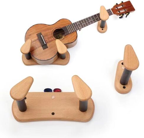 حامل جيتار على الحائط من Hidear لجيتار القيثارة والبانجو والكمان والشماعات الأفقية من خشب الزان ورف عرض جيتار منفصل وحامل جداري لعرض الجيتار in Kuwait