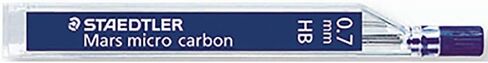 سنون رصاص ميكانيكية من Staedtler Micro Mars Carbon، 0.7 مم، 2H، 60 مم × 12 (250 07 2H) in Kuwait