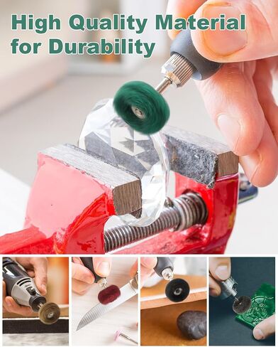 Rocaris 40 Pcs Buffing Wheel Set & 72 Pcs Wire Brushes Set, 1/8'' Shank Accessories for Rotary Tool in Saudi Arabia