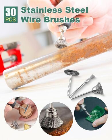 Rocaris 40 Pcs Buffing Wheel Set & 72 Pcs Wire Brushes Set, 1/8'' Shank Accessories for Rotary Tool in Saudi Arabia