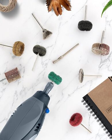 Rocaris 40 Pcs Buffing Wheel Set & 72 Pcs Wire Brushes Set, 1/8'' Shank Accessories for Rotary Tool in Saudi Arabia