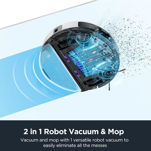 Eureka E10s Robot Vacuum with Bagless Self Emptying Station, Robotic Vacuum and Mop Combo, 45-Day Capacity, 4000Pa Suction for Pet Hair, Carpet&Floor, Auto Lifting Mop, LiDAR Navigation, App Control in Saudi Arabia