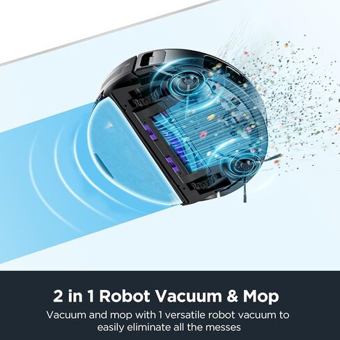 Eureka E10s Robot Vacuum with Bagless Self Emptying Station, Robotic Vacuum and Mop Combo, 45-Day Capacity, 4000Pa Suction for Pet Hair, Carpet&Floor, Auto Lifting Mop, LiDAR Navigation, App Control in Saudi Arabia