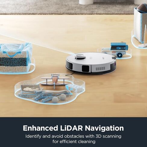 Eureka E10s Robot Vacuum with Bagless Self Emptying Station, Robotic Vacuum and Mop Combo, 45-Day Capacity, 4000Pa Suction for Pet Hair, Carpet&Floor, Auto Lifting Mop, LiDAR Navigation, App Control in Saudi Arabia