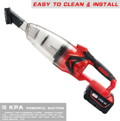 مكنسة كهربائية لاسلكية من IRONFIST لبطاريات Milwaukee M18، مكنسة كهربائية محمولة لتنظيف شعر الحيوانات الأليفة والسجاد والأرضيات الصلبة (بدون بطارية) in Kuwait