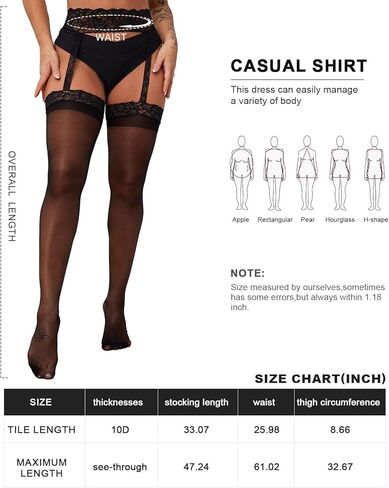 Bgylu جوارب الحمالات مقاس كبير للنساء جوارب الفخذ العليا الشفافة جوارب دانتيل مثيرة بدون حمالات جوارب رباط عالية الخصر in Kuwait