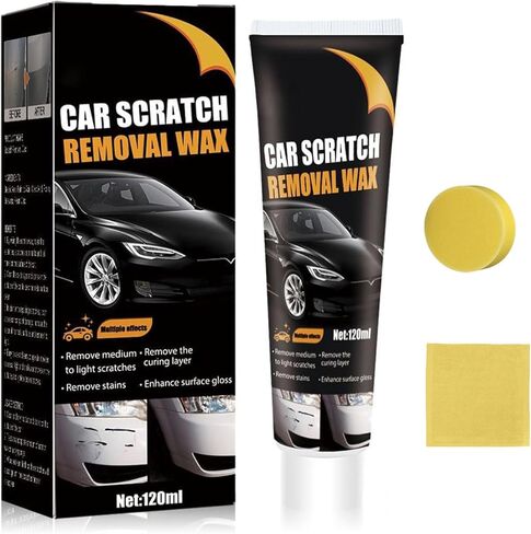 شمع إصلاح خدوش السيارة 120 مل، معجون إصلاح خدوش السيارة، مزيل خدوش السيارة، شمع إصلاح خدوش السيارة، مجموعة إزالة خدوش السيارة الاحترافية، معجون إصلاح خدوش طلاء السيارة (إسفنجة + منشفة) in Kuwait