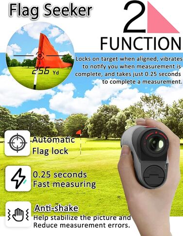 Aimfox A300 Golf Yardage Rangefinder مع مفتاح منحدر، سطح مطاطي صغير محمول لمسافة الليزر، رؤية واسعة، نظام تركيز أكثر دقة وسرعة، مصمم للاعبي الغولف المحترفين in Saudi Arabia