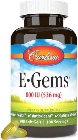 Carlson - E-Gems 800 IU (536 mg), Natural-Source Vitamin E, Optimal Wellness, 50 Soft Gels in Saudi Arabia