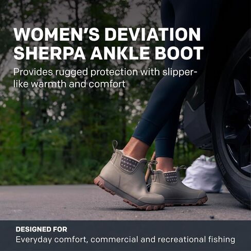 Grundéns Women's Deviation Sherpa Ankle Boot | Commercial-grade waterproof boots with fleece-lined warmth, rugged protection, non-marking grip in Saudi Arabia