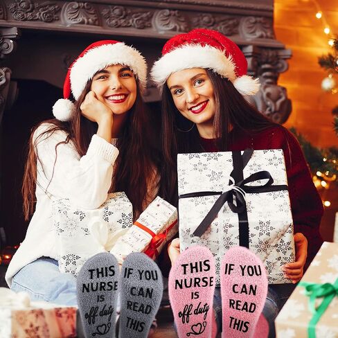 JaGely 4 Pairs Funny Novelty Nurse Socks Graduation Gifts for Women, If You Can Read This Nurse Is off Duty Socks for White Angels (White, Gray, Pink, Blue) in Saudi Arabia
