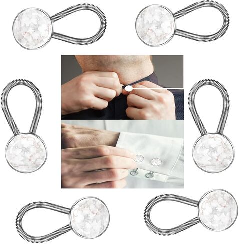 Collar Extender, Shirt Extender, Dress Shirt Suit Pants, Coat, Shirt Button Extender Button Extender (White Marble) in Saudi Arabia